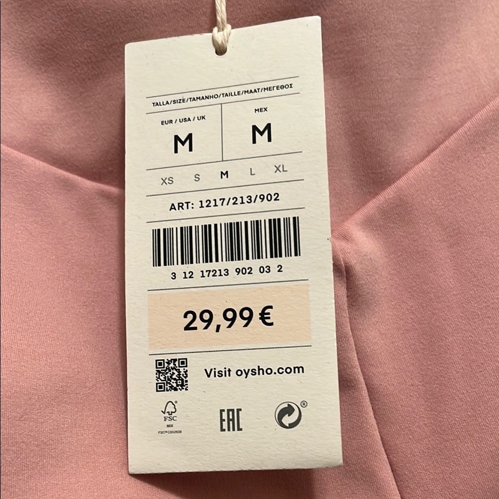 NWT Oysho Blush Pink Active Set - bra & High-Waist Leggings - Picture 3 of 4